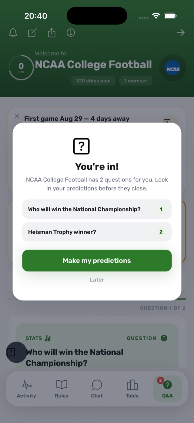 College season questions — National Championship winner and Heisman Trophy